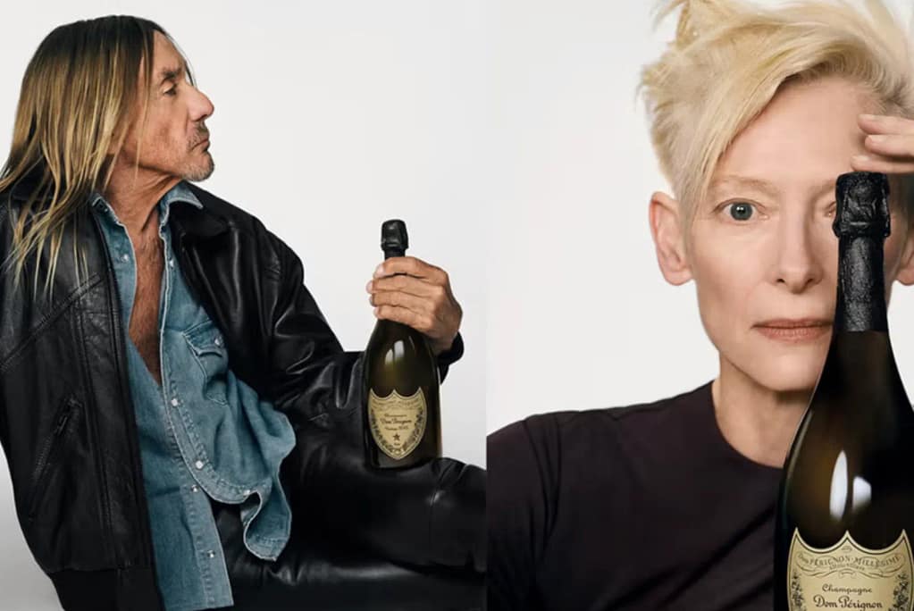 Iggy Pop a Tilda Swinton v kampani Dom Pérignon „Creation is an Act", fotografia Collier Schorr