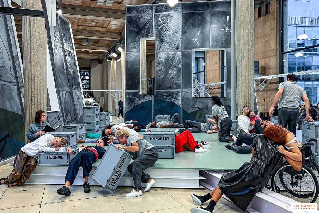 Performance installation 30 Blizzards by Helen Marten presented by Miu Miu at Art Basel Paris inside the Palais d’Iéna