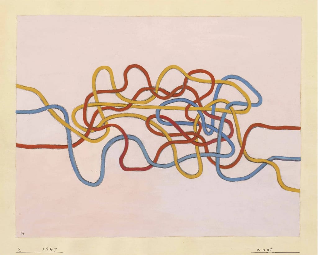Anni Albers, Knot, 1947. Abstraktná kresba uzlov.
