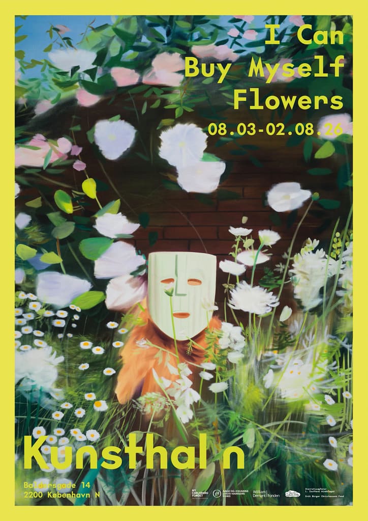 Inštalácia z výstavy I Can Buy Myself Flowers v Kunsthal n v Kodani s motívmi kvetov ako symbolu identity a autonómie.