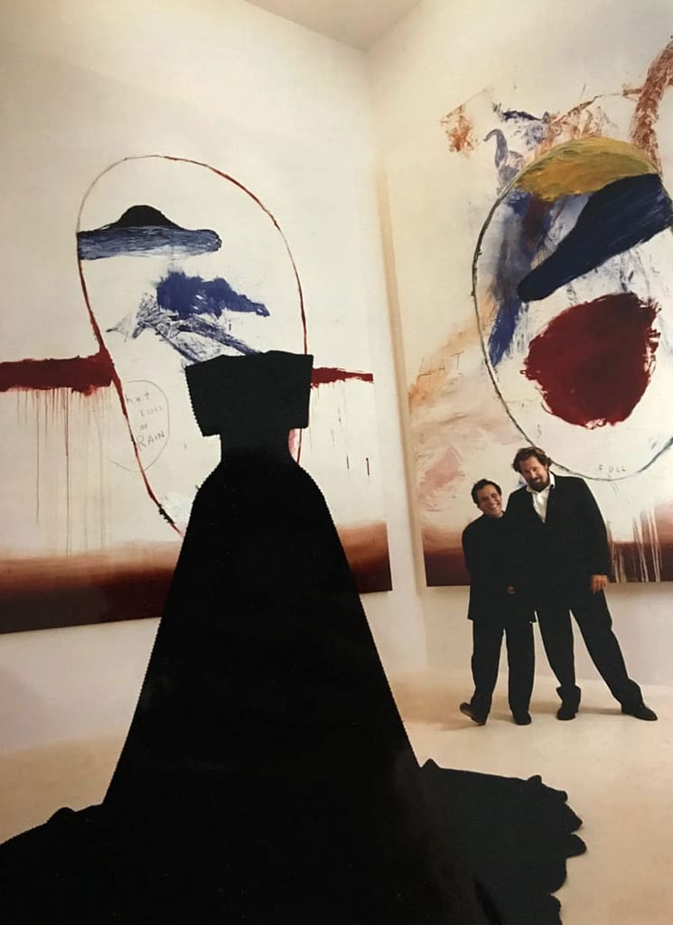 Azzedine Alaïa a Julian Schnabel na Bienále módy a umenia vo Florencii, Palazzo Corsini, 1996. Foto: DR.