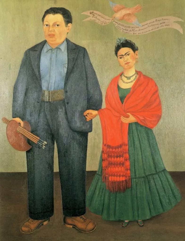 Frida Kahlo, Diego y yo (Diego a ja), 1949, olej na plátne, autoportrét s Diegom Riverom na čele, San Francisco Museum of Modern Art