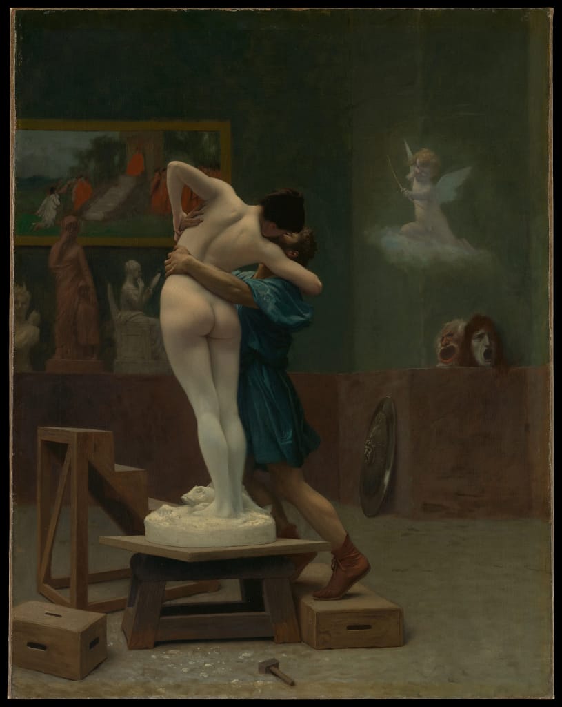 Obraz Pygmalion and Galatea (cca 1890) od Jeana-Léona Gérôma v zbierkach Metropolitan Museum of Art v New Yorku.