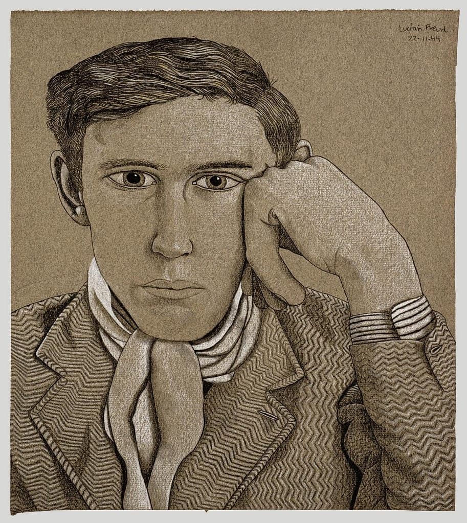 Lucian Freud Portrait of a Young Man 1944 kresba kriedon papier National Portrait Gallery Londýn výstava 2026